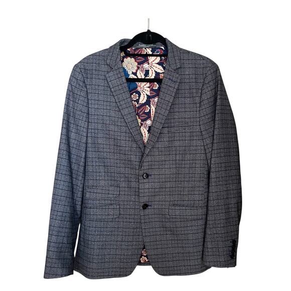 Paisley & Gray Mens 38R Slim Fit Plaid Jacket Two Button Blazer Patterned Lining - Picture 2 of 9